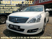 2011 Nissan Teana 2.5 XV LUXURY SPEC (A) V6 FREE ACCIDENT ELECTRONIC SEAT,GPS REVERSE CAMERA