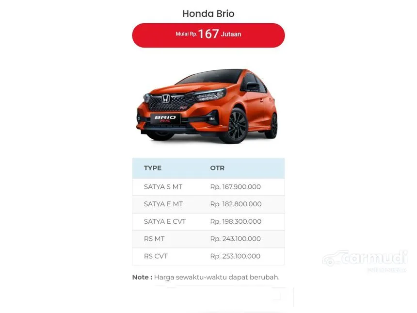 2024 Honda Brio E Satya Hatchback