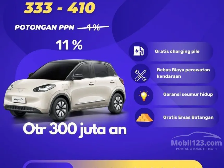 Jual Mobil Wuling Binguo EV 2024 333Km Long Range di DKI Jakarta Automatic Hatchback Lainnya Rp 326.000.000