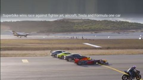 Pesawat Jet Adu Kencang dengan Mobil F1, Supercar, Superbike dan Mobil Listrik