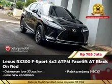 2021 Lexus RX 300 2.0 F Sport SUV 4x2 ATPM Facelift AT Black On Red NIK 2021 [ LOW KM ]