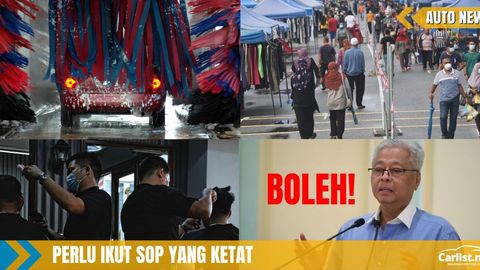 Kedai Cuci Kereta, Kedai Gunting Rambut dan Pasar Malam Dibenar Beroperasi Bermula Hari Ini.