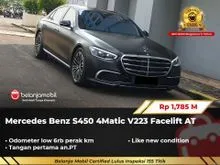 2023 Mercedes-Benz S450L 3.0 Luxury 4MATIC Sedan V223 Facelift AT Black Doff On Brown NIK 2023 [ LOW KM 6RB ]
