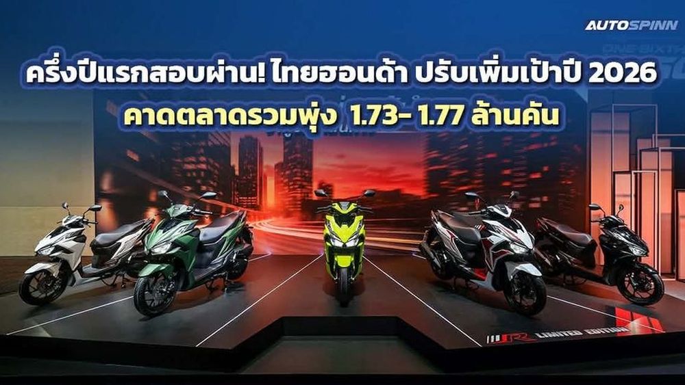 ไทยฮอนด้า แกร่ง! ครึ่งปีแรก 2026 โตเพิ่ม ขยับเป้ายอดขายเพิ่ม 1.40–1.43 ล้านคัน