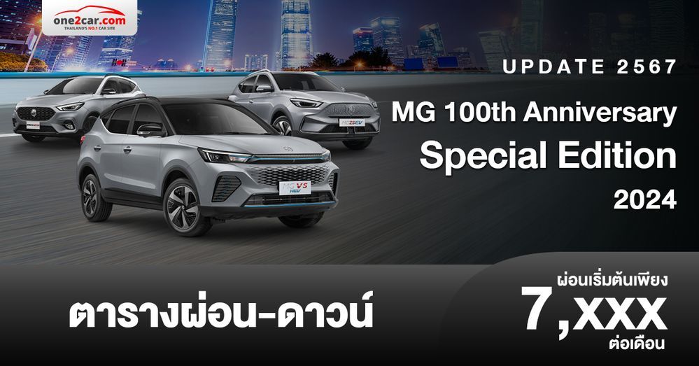 ตารางผ่อน MG 100th Anniversary 2024