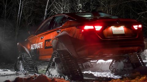 Nissan Slaps Snow Tracks On An All-Wheel Drive Teana Because They Can
