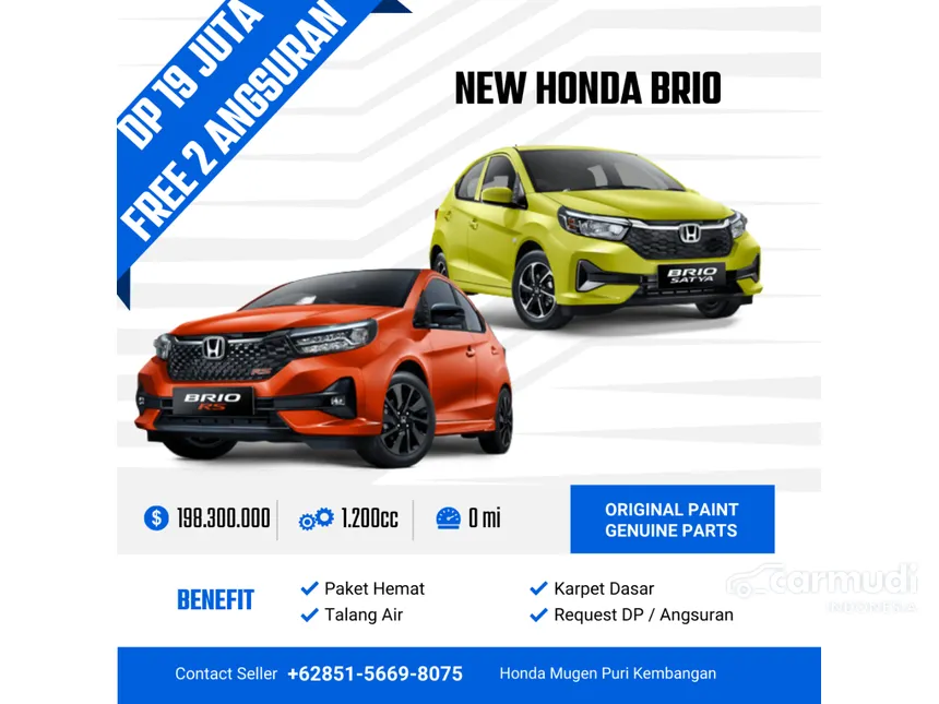 Jual Mobil Honda Brio 2024 E Satya 1.2 di Jawa Barat Automatic Hatchback Lainnya Rp 198.300.000