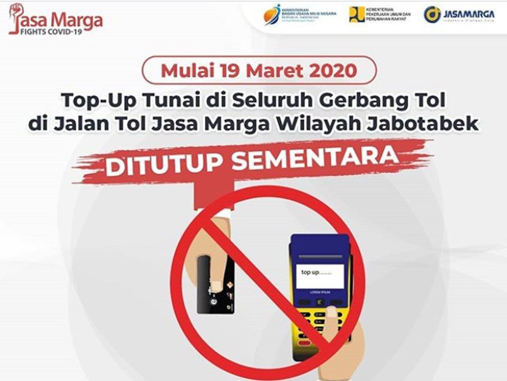 Social Distancing Corona, Gerbang Tol Tak Ladeni Isi Saldo Uang Elektronik