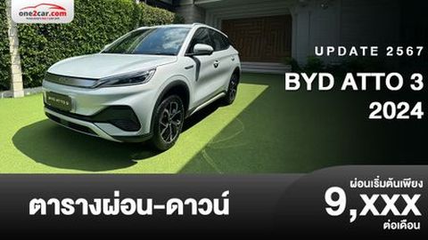 ตารางผ่อน BYD ATTO 3 2024 ราคาถูกลงกว่าเดิม