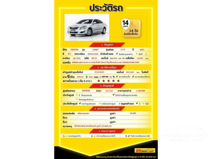 2007 Toyota CAMRY G Sedan