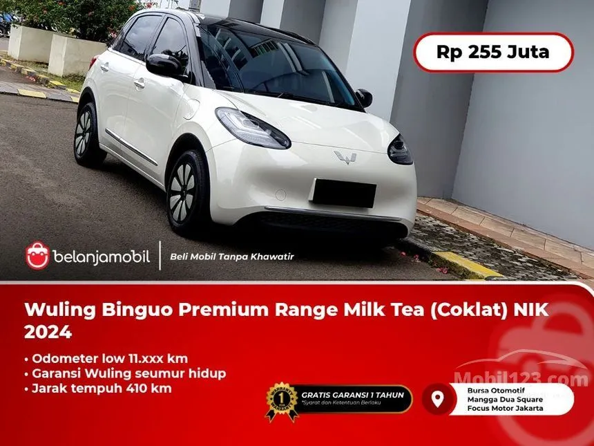 Jual Mobil Wuling Binguo EV 2024 7th Anniversary Premium Range di DKI Jakarta Automatic Hatchback Putih Rp 255.000.000