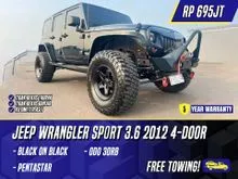2012 Jeep Wrangler 3.6 Sport X SUV Black Hitam Pentastar 4 Door