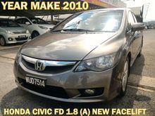 2010 Honda Civic FD2 (A) 1.8 IVTEC NEW FACELIFT LEATHER SEAT FREE ACCIDENT WELL KEPT