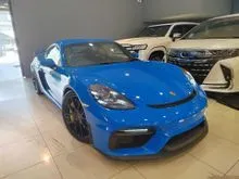 (17k-Km Ori Mileage, 5-Yrs Warranty) 2022 Porsche 718 Cayman GT4 4.0L 420Hp. Roll Cage, PDLS+, Ceramic Brake, BOSE, Carbon Bucket Seat.