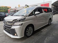 2015 Toyota Vellfire 2.5Z 8 SEATERS PRE CRASH SAFETY SYSTEM BLACK INTERIOR 2POWER DOORS UNREGISTERED