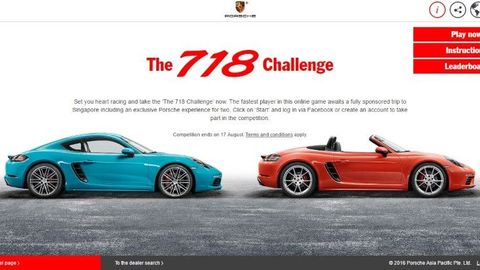 Porsche creates online game to celebrate the arrival of the 718 Boxster and 718 Cayman