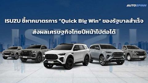 ISUZU ชี้หากมาตรการ Quick Big Win ของรัฐบาลสำเร็จ ส่งผลเศรษฐกิจไทยปีหน้าไปต่อได้