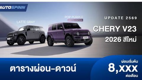 ตารางผ่อน CHERY V23 รถยนต์ไฟฟ้าสไตล์ BOXY สีใหม่