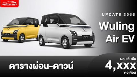 ตารางผ่อน Wuling Air EV รถยนต์ไฟฟ้าไซซ์เล็ก 2023