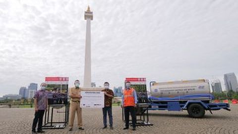 Komunitas Honda Sumbangkan 45 Fasilitas Cuci Tangan di Monas