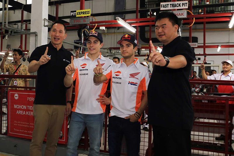 Marc Marquez dan Dani Pedrosa Kunjungi Wahana Honda