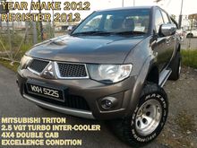 2012 2012 Mitsubishi Triton 2.5 (A) 4X4 TURBO INTERCOOLER DOUBLE CAB PERFECT CONDITION