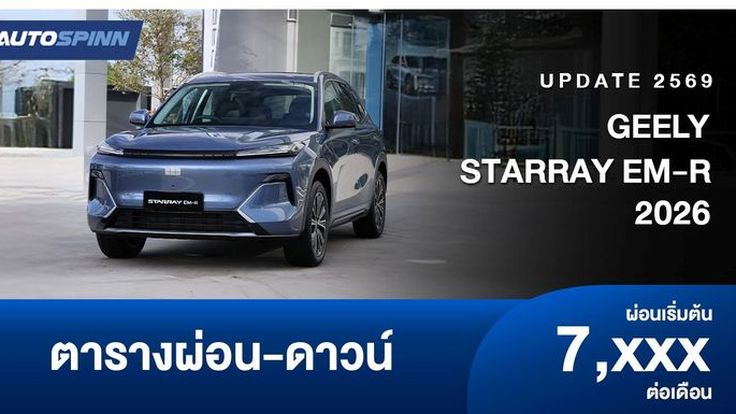 ตารางผ่อน GEELY STARRAY EM-R เอสยูวีพลังงานทางเลือกใหม่
