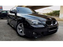 BMW 520i M-SPORT NEW FACELIFT 2007,M-SPORT MODEL,FULL LEATHER SEATS,INTERIOR LIKE NEW,VERY SAVE PETROL,10 AIR BAGS,INCLUSIVE GST,ONE MALAY OWNER