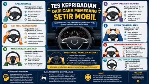 Cara Memegang Setir Mobil Ternyata Bisa Menggambarkan Kepribadian, Anda Tipe yang Mana?