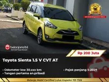 2021 Toyota Sienta 1.5 V MPV CVT AT Kuning Metalik NIK 2021 [ LOW KM 30RB ]
