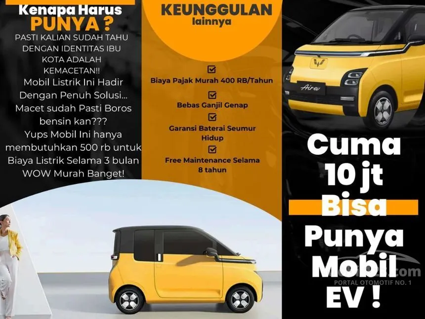 Jual Mobil Wuling EV 2024 Air ev Lite di DKI Jakarta Automatic Hatchback Lainnya Rp 170.000